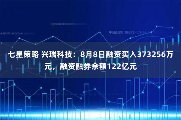 七星策略 兴瑞科技：8月8日融资买入373256万元，融资融券余额122亿元
